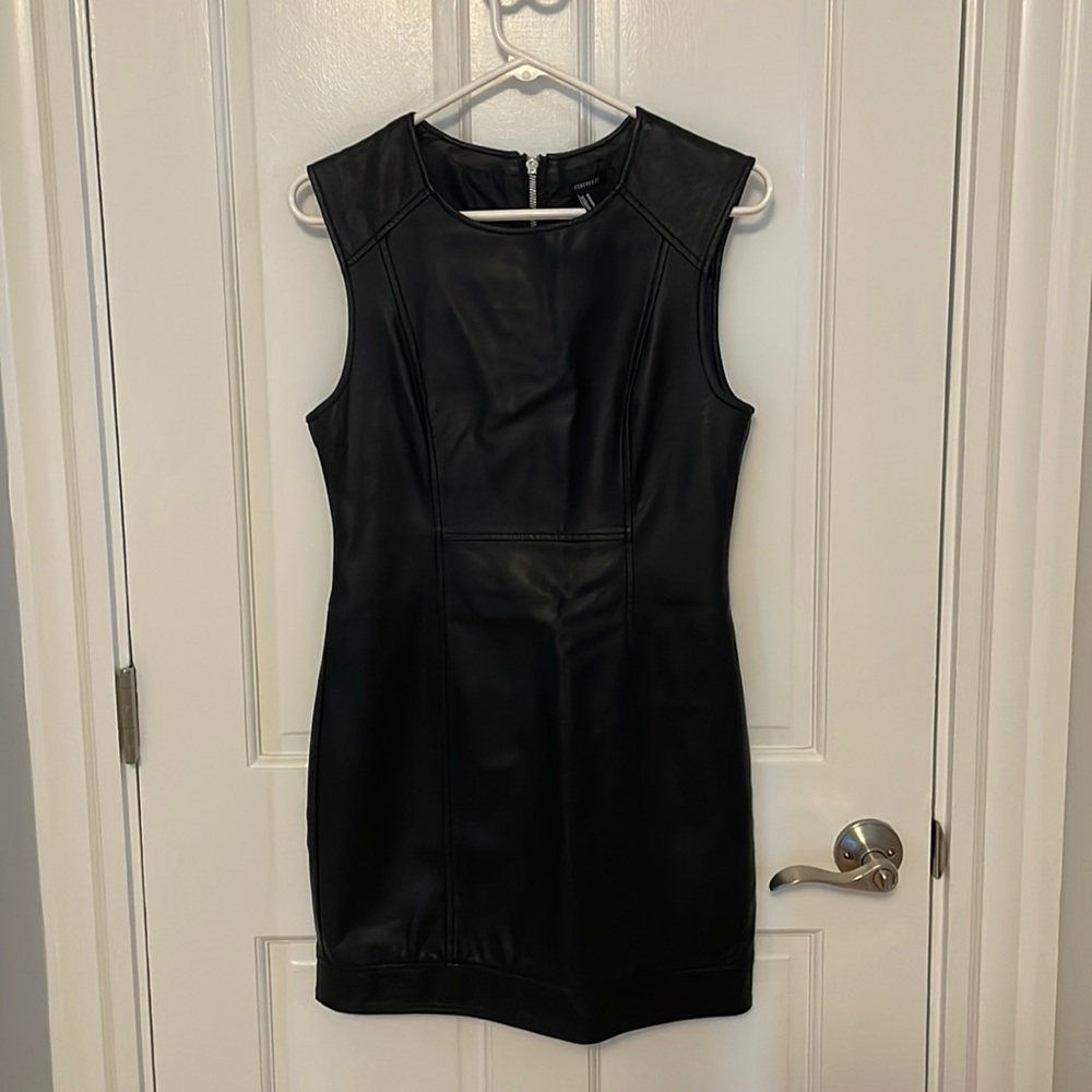 Black leather dress